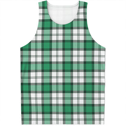 Shamrock St. Patrick's Day Tartan Print Men's Tank Top