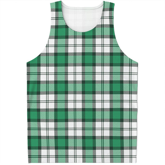 Shamrock St. Patrick's Day Tartan Print Men's Tank Top