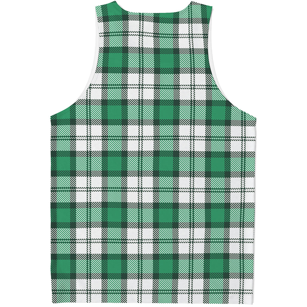 Shamrock St. Patrick's Day Tartan Print Men's Tank Top