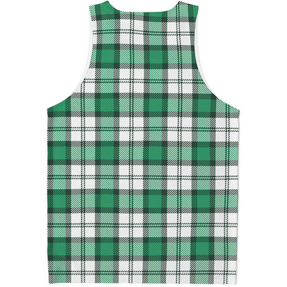 Shamrock St. Patrick's Day Tartan Print Men's Tank Top