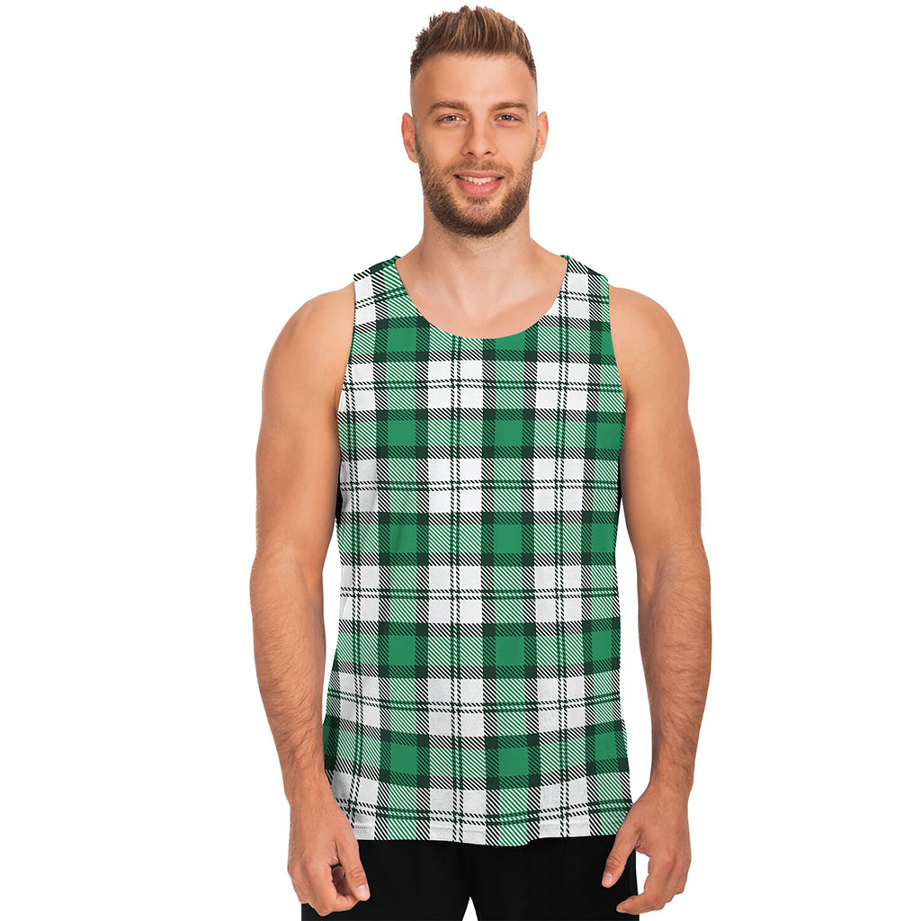 Shamrock St. Patrick's Day Tartan Print Men's Tank Top
