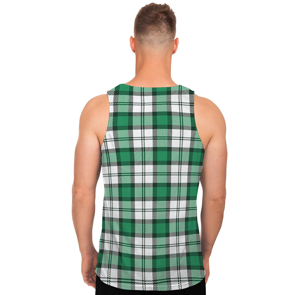 Shamrock St. Patrick's Day Tartan Print Men's Tank Top