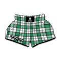 Shamrock St. Patrick's Day Tartan Print Muay Thai Boxing Shorts