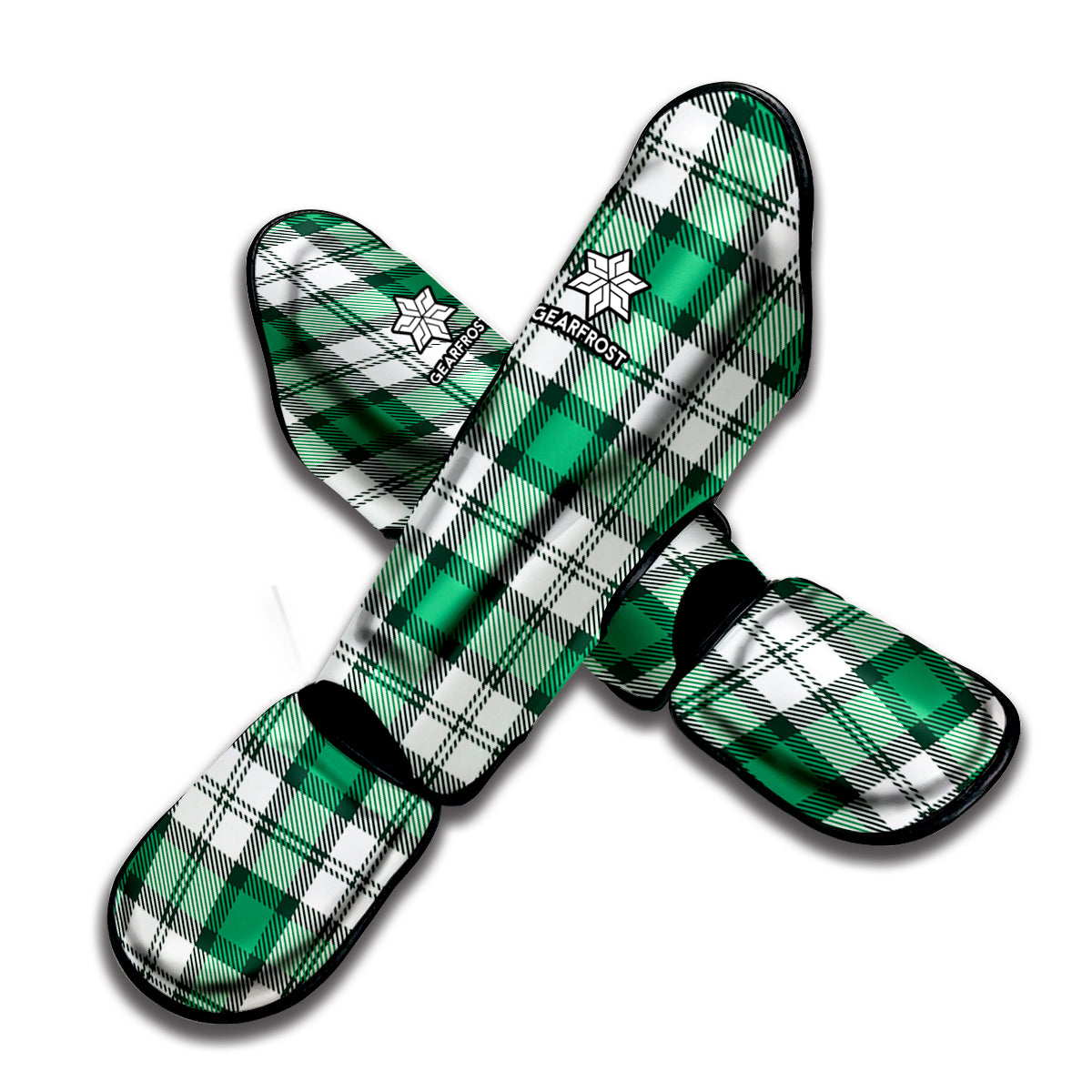 Shamrock St. Patrick's Day Tartan Print Muay Thai Shin Guard