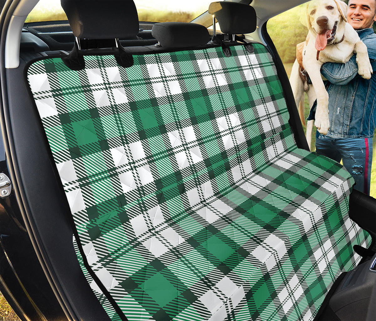 Shamrock St. Patrick's Day Tartan Print Pet Car Back Seat Cover