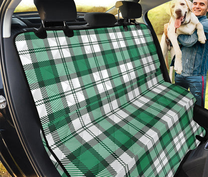 Shamrock St. Patrick's Day Tartan Print Pet Car Back Seat Cover