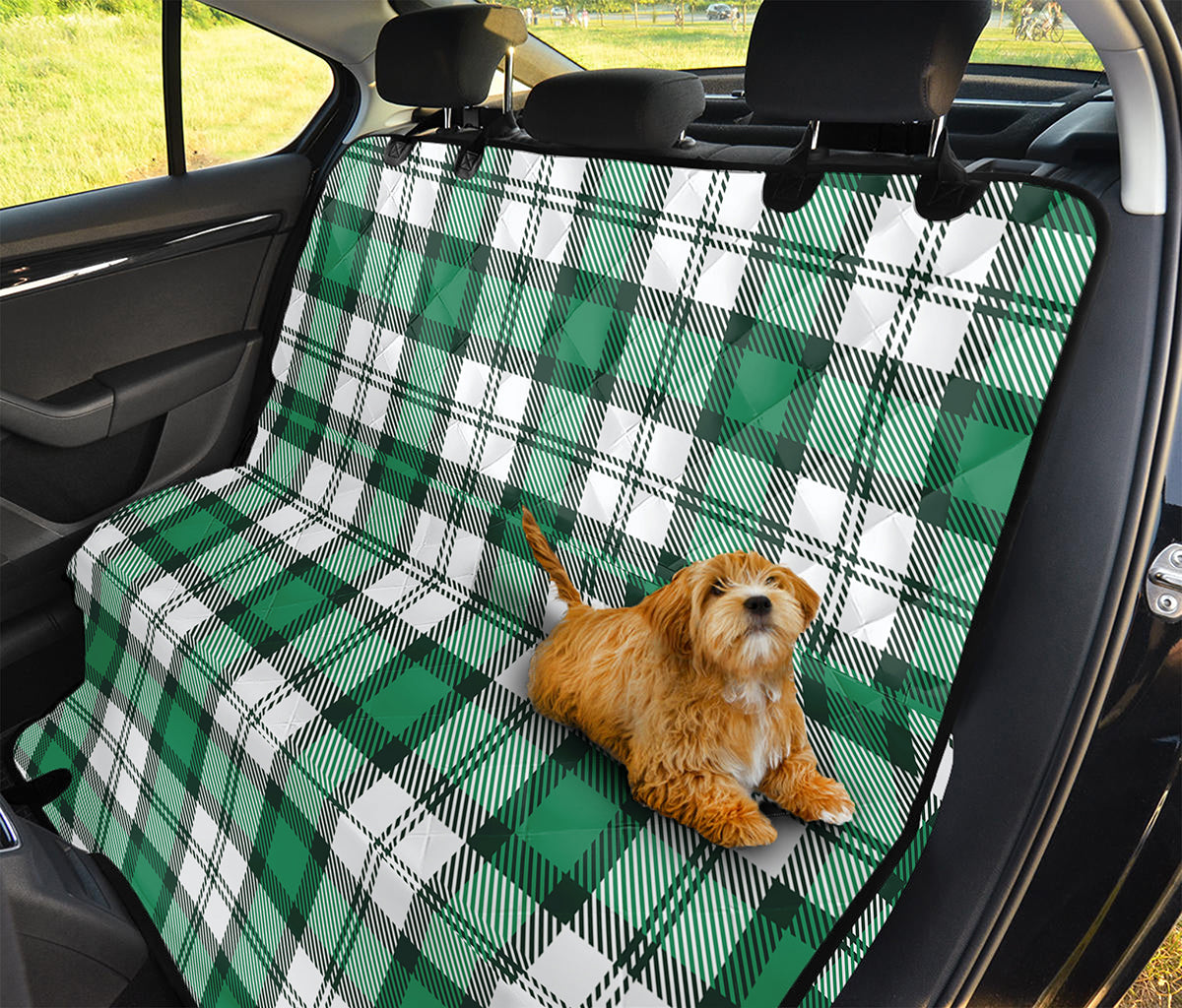Shamrock St. Patrick's Day Tartan Print Pet Car Back Seat Cover