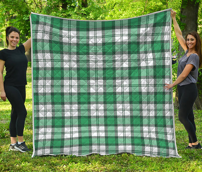 Shamrock St. Patrick's Day Tartan Print Quilt
