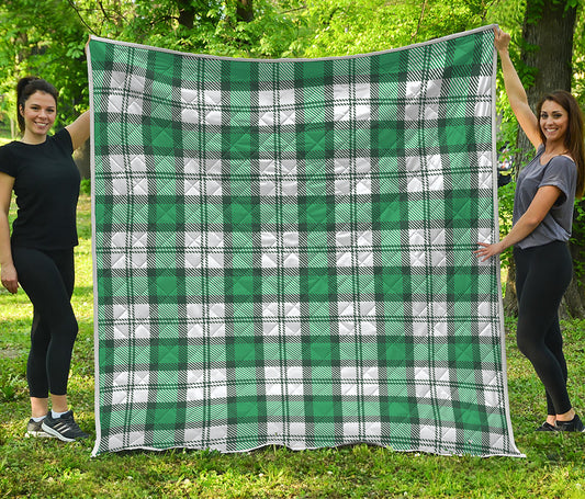 Shamrock St. Patrick's Day Tartan Print Quilt