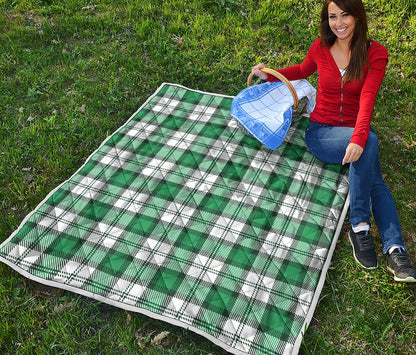 Shamrock St. Patrick's Day Tartan Print Quilt