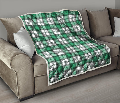 Shamrock St. Patrick's Day Tartan Print Quilt