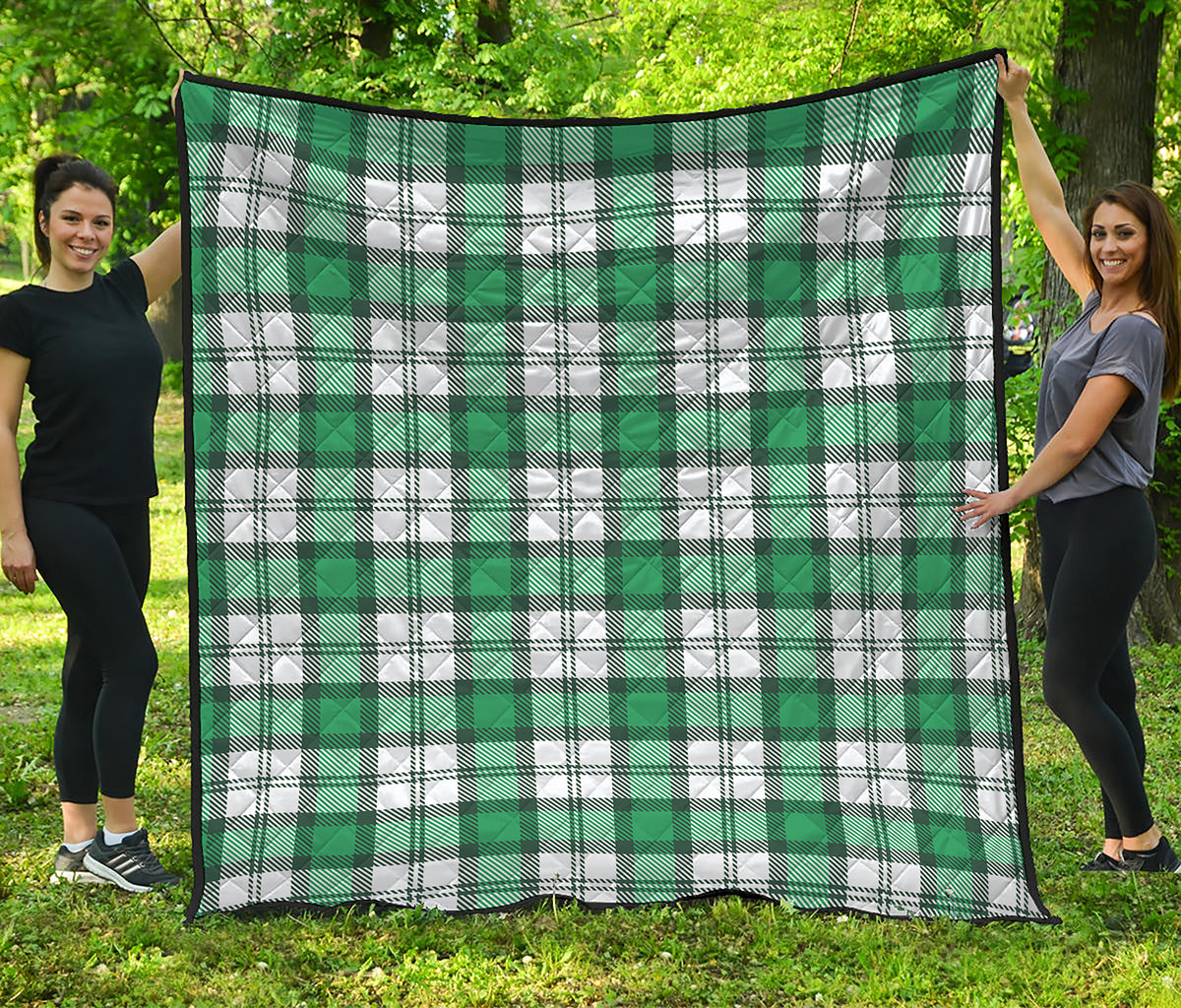Shamrock St. Patrick's Day Tartan Print Quilt