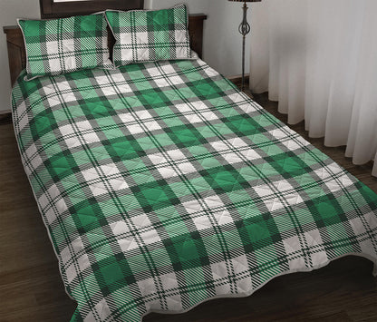 Shamrock St. Patrick's Day Tartan Print Quilt Bed Set