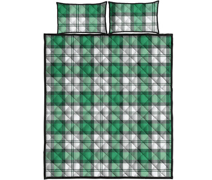 Shamrock St. Patrick's Day Tartan Print Quilt Bed Set
