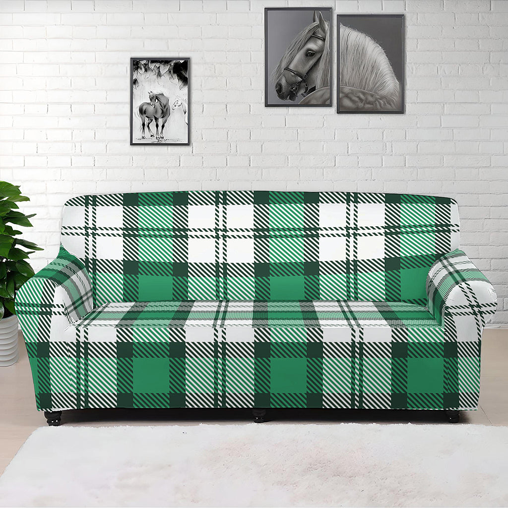 Shamrock St. Patrick's Day Tartan Print Sofa Cover