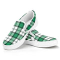 Shamrock St. Patrick's Day Tartan Print White Slip On Sneakers