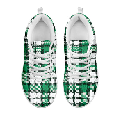 Shamrock St. Patrick's Day Tartan Print White Sneakers