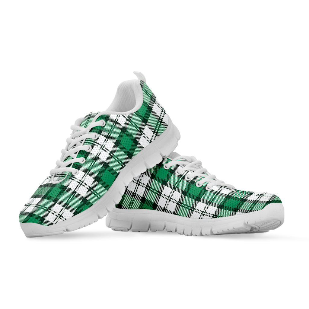 Shamrock St. Patrick's Day Tartan Print White Sneakers