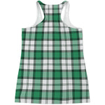 Shamrock St. Patrick's Day Tartan Print Women's Racerback Tank Top