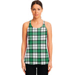 Shamrock St. Patrick's Day Tartan Print Women's Racerback Tank Top