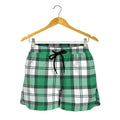 Shamrock St. Patrick's Day Tartan Print Women's Shorts