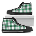 Shamrock St. Patrick's Day Tartan Print Black High Top Sneakers