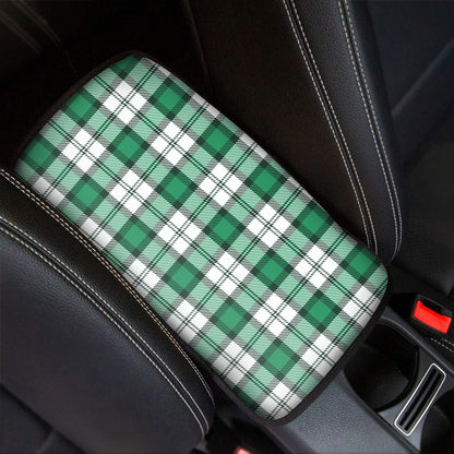Shamrock St. Patrick's Day Tartan Print Car Center Console Cover