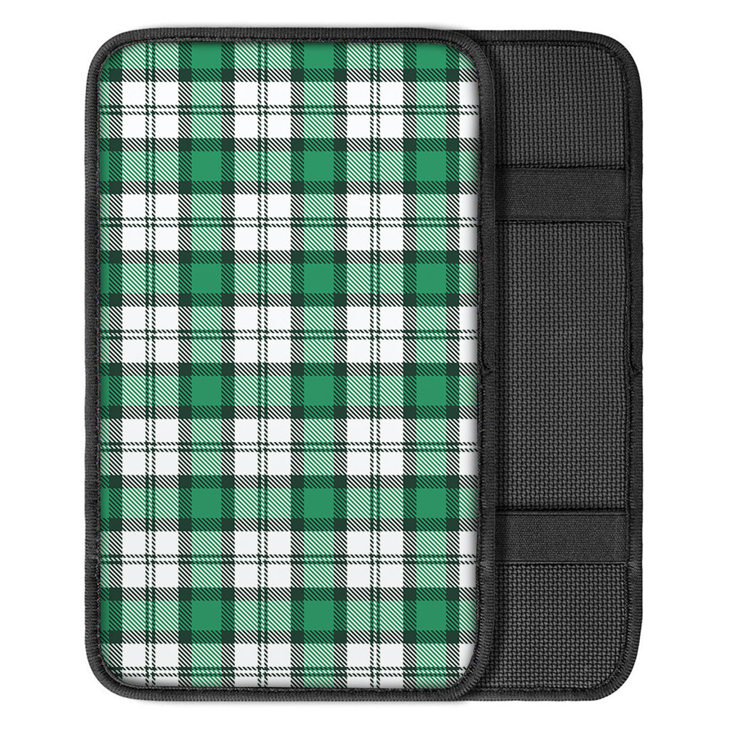 Shamrock St. Patrick's Day Tartan Print Car Center Console Cover
