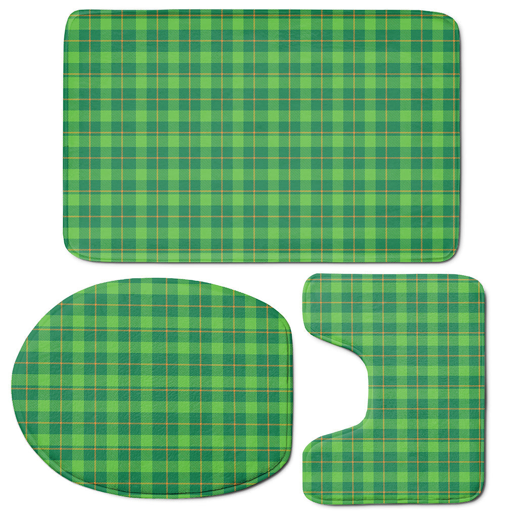 Shamrock Tartan St. Patrick's Day Print 3 Piece Bath Mat Set