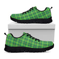 Shamrock Tartan St. Patrick's Day Print Black Running Shoes