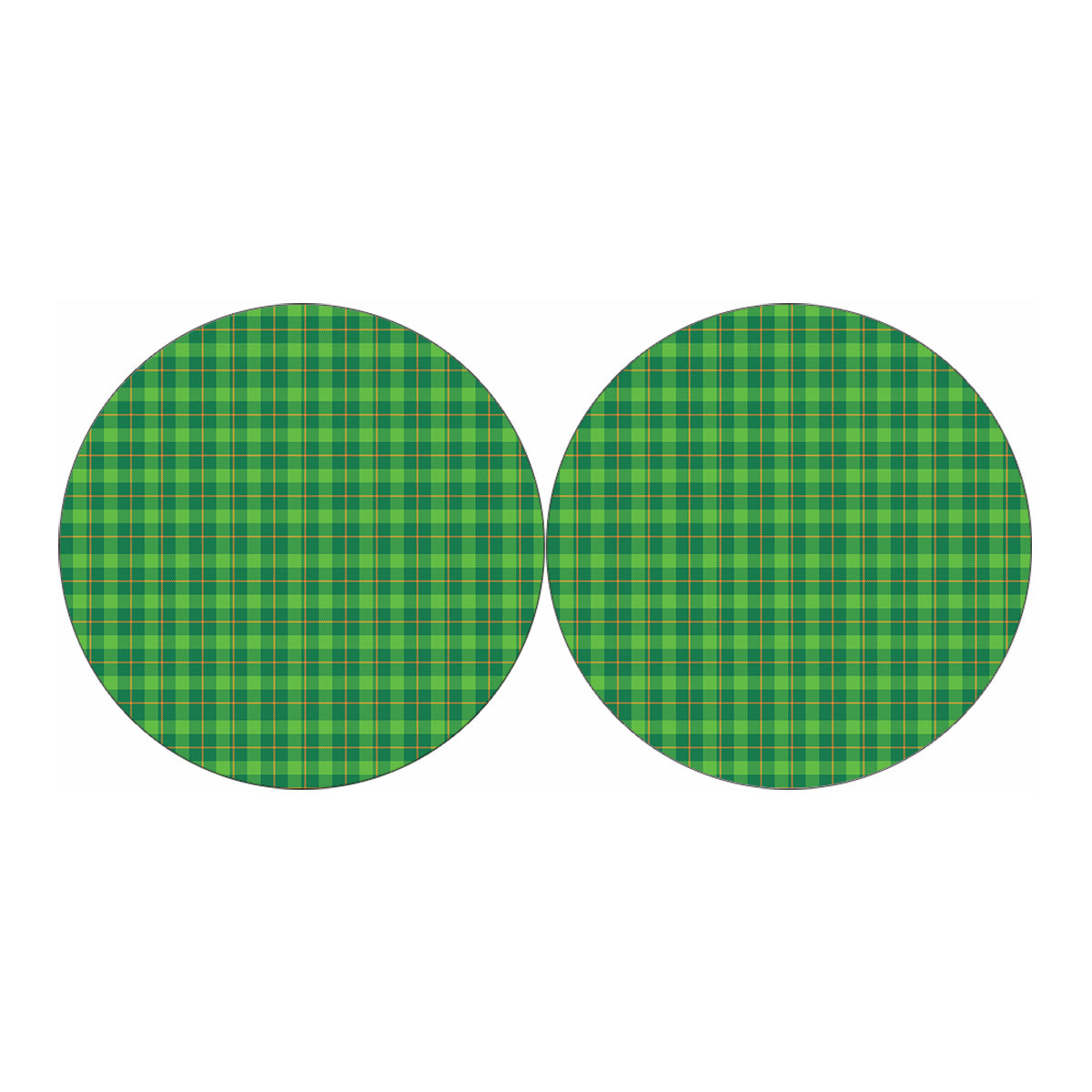 Shamrock Tartan St. Patrick's Day Print Car Coasters