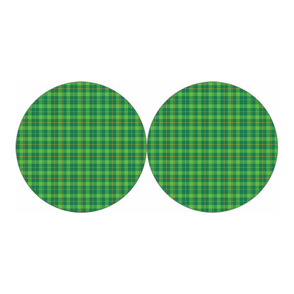 Shamrock Tartan St. Patrick's Day Print Car Coasters
