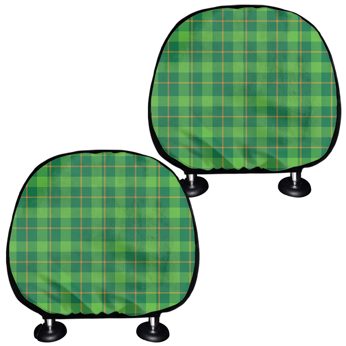 Shamrock Tartan St. Patrick's Day Print Car Headrest Covers