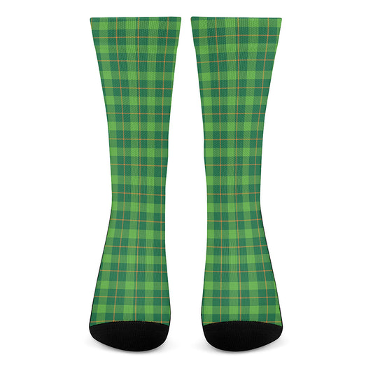 Shamrock Tartan St. Patrick's Day Print Crew Socks