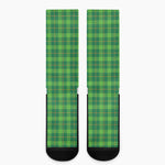 Shamrock Tartan St. Patrick's Day Print Crew Socks