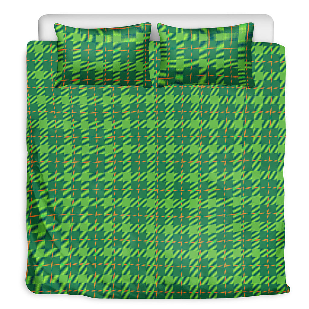 Shamrock Tartan St. Patrick's Day Print Duvet Cover Bedding Set