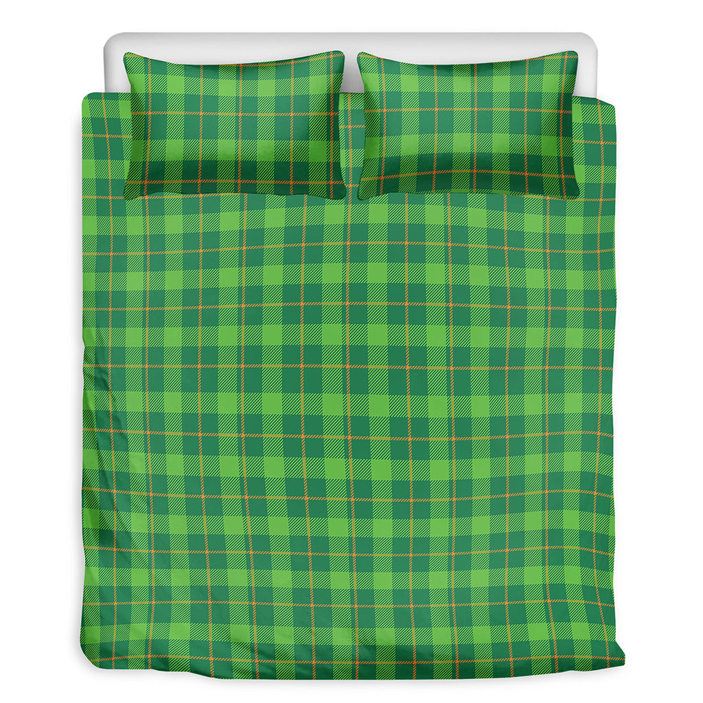 Shamrock Tartan St. Patrick's Day Print Duvet Cover Bedding Set