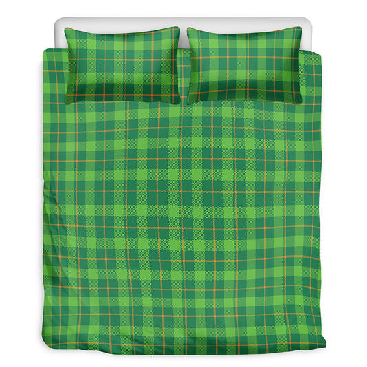 Shamrock Tartan St. Patrick's Day Print Duvet Cover Bedding Set