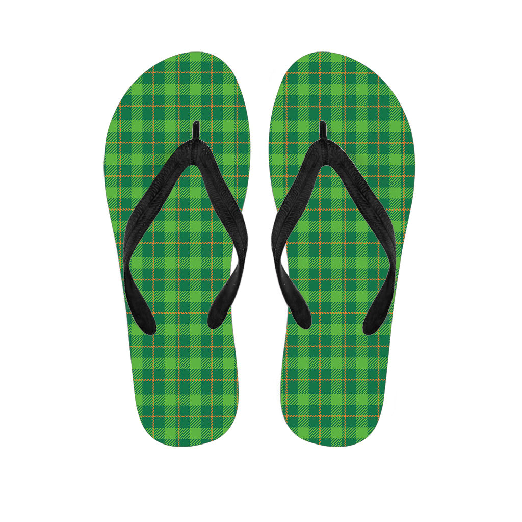 Shamrock Tartan St. Patrick's Day Print Flip Flops