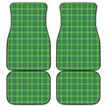Shamrock Tartan St. Patrick's Day Print Front and Back Car Floor Mats
