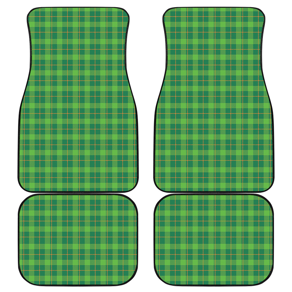 Shamrock Tartan St. Patrick's Day Print Front and Back Car Floor Mats