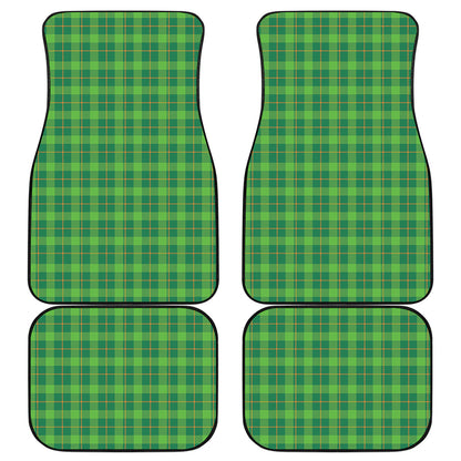 Shamrock Tartan St. Patrick's Day Print Front and Back Car Floor Mats