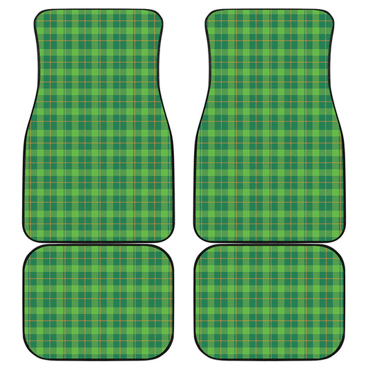 Shamrock Tartan St. Patrick's Day Print Front and Back Car Floor Mats