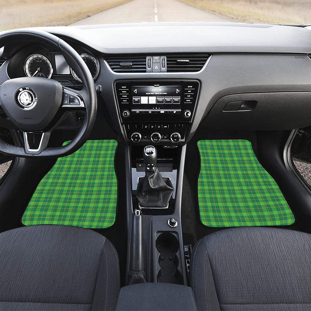 Shamrock Tartan St. Patrick's Day Print Front and Back Car Floor Mats