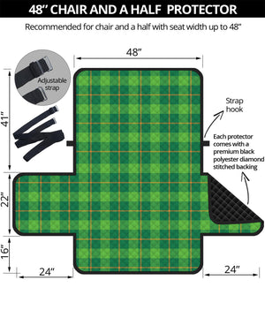 Shamrock Tartan St. Patrick's Day Print Half Sofa Protector