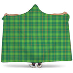 Shamrock Tartan St. Patrick's Day Print Hooded Blanket