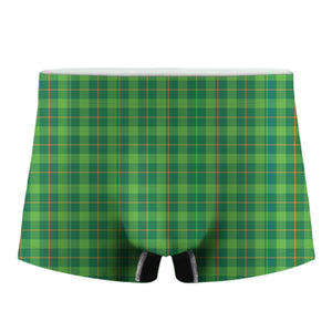 Shamrock Tartan St. Patrick's Day Print Men's Boxer Briefs