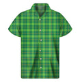 Shamrock Tartan St. Patrick's Day Print Men's Short Sleeve Shirt