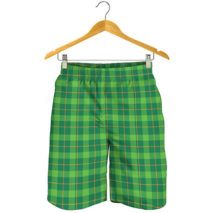 Shamrock Tartan St. Patrick's Day Print Men's Shorts