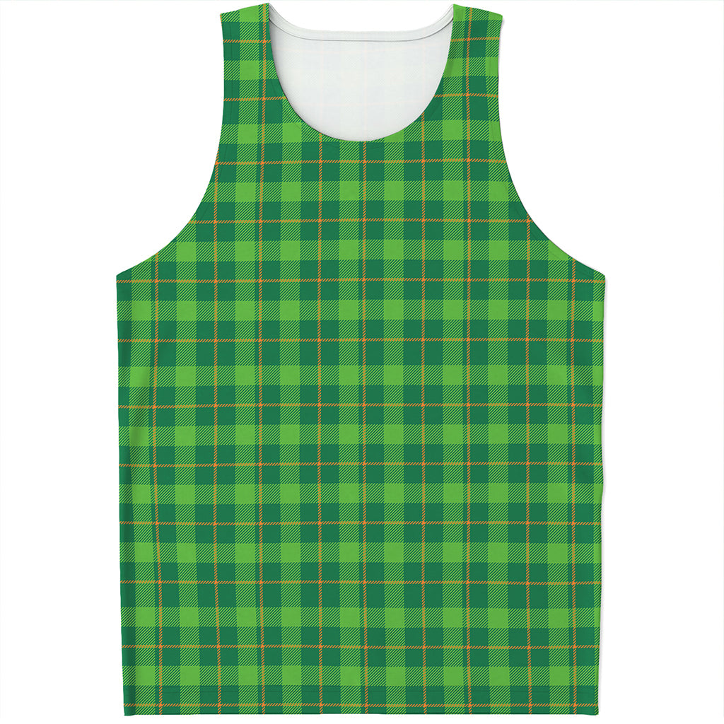 Shamrock Tartan St. Patrick's Day Print Men's Tank Top